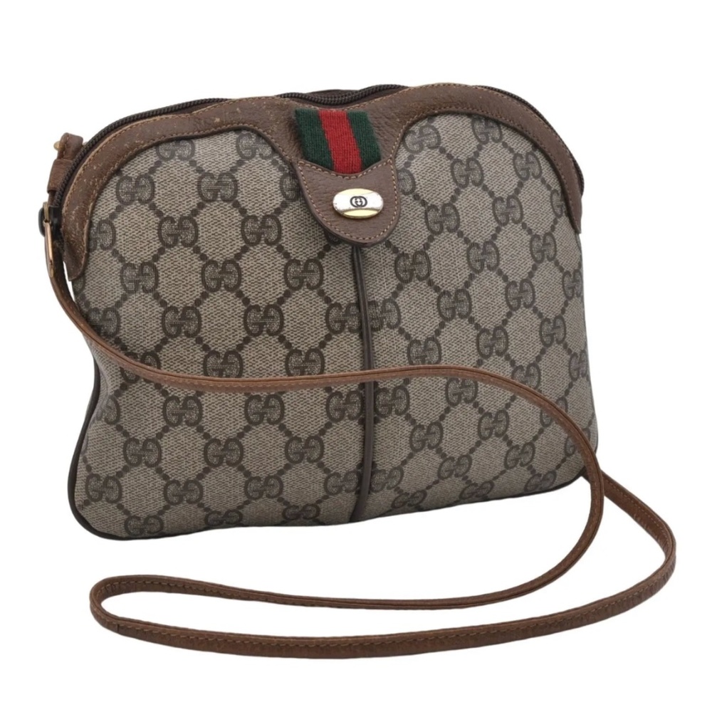 Authentic Vintage GUCCI GG Web Sherry Shoulder Crossbody Bag - Picture 3 of 13